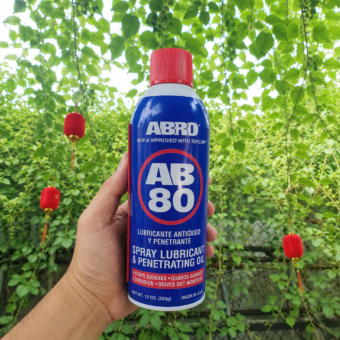 Chai xịt bôi trơn và chống gỉ sét ABRO AB-80 Spray Lubricant 283g