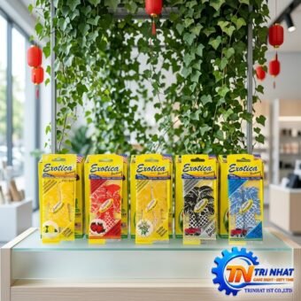Lá thơm treo xe, văn phòng Air Freshener Exotica 5 mùi hương ( Vani, Chanh, Dâu, xe mới, Nam tính ( X-Men) từ Mỹ (USA)