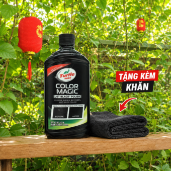 Kem đánh bóng kết hợp sáp phủ màu đen Turtle Wax Color Magic Jet Black Wax (473ml)