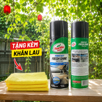 Chai xịt vệ sinh và bảo dưỡng nội thất Turtle Wax Power Out! Fresh Shine Protectant 4 in 1 (454g)