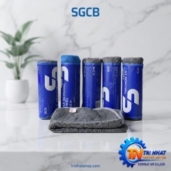 Khăn Mịn Microfiber SGCB Lau Wax Viền Màu Xám (Mã: SGGD293) – Siêu Mềm Mịn, Sạch Cặn Wax An Toàn