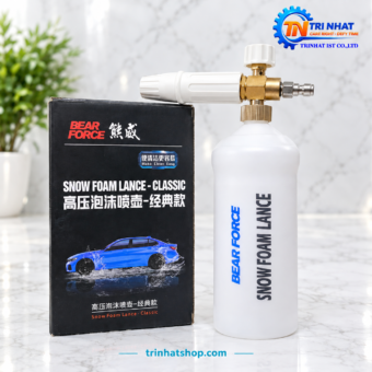 Bình Xịt Bọt Tuyết 1L Bear Force Rửa Xe Chuyên Nghiệp (Màu Trắng, Khớp Nối Nhanh 1/4 Inch)
